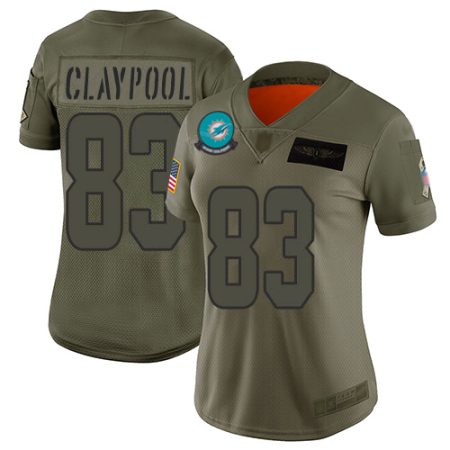 dolphins #83 chase claypool camo women's stitched nfl limited 2019 salute to service elite jersey