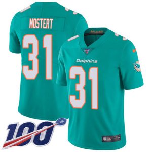 Dolphins #31 Raheem Mostert Aqua Green Team Color Youth Stitched NFL 100th Season Vapor Untouchable Limited Jersey