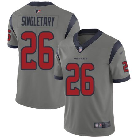 texans #26 devin singletary gray men's stitched nfl limited inverted legend elite jersey