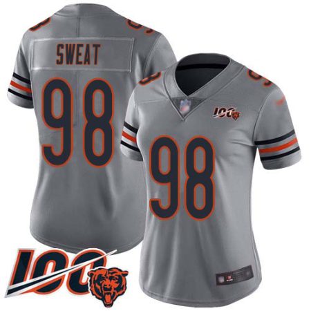 bears #98 montez sweat silver women's stitched nfl limited inverted legend 100th season wholesale jersey