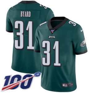 eagles #31 kevin byard green team color youth stitched nfl 100th season vapor untouchable limited elite jersey