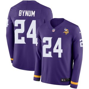 cheap Vikings #24 Camryn Bynum Purple Team Color Men's Stitched NFL Limited Therma Long Sleeve Jersey