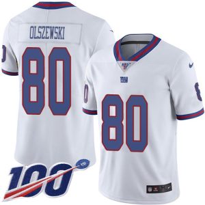 Giants #80 Gunner Olszewski White Men's Stitched NFL Limited Rush 100th Season Jersey