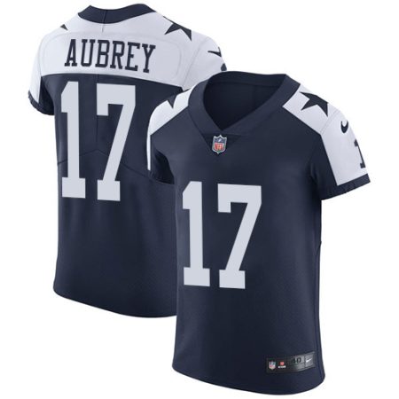 elite Cowboys #17 Brandon Aubrey Navy Blue Thanksgiving Men's Stitched NFL Vapor Untouchable Throwback Elite Jersey