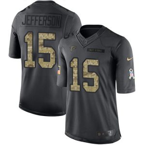 cheap Falcons #15 Van Jefferson Black Men's Stitched NFL Limited 2016 Salute to Service Jersey