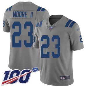 Colts #23 Kenny Moore II Gray Youth Stitched NFL Limited Inverted Legend 100th Season Jersey