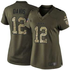 Chargers #12 Derius Davis Green Women's Stitched NFL Limited 2015 Salute to Service Jersey