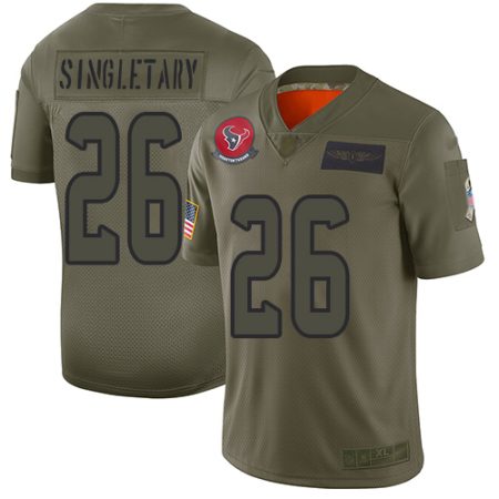 Texans #26 Devin Singletary Camo Men's Stitched NFL Limited 2019 Salute To Service Jersey