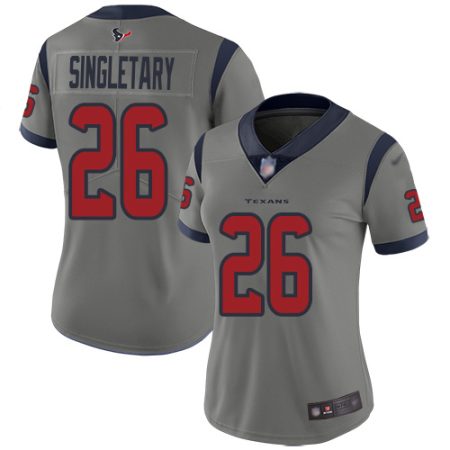 texans #26 devin singletary gray women's stitched nfl limited inverted legend elite jersey