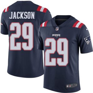 wholesale Patriots #29 J.C. Jackson Navy Blue Youth Stitched NFL Limited Rush Jersey