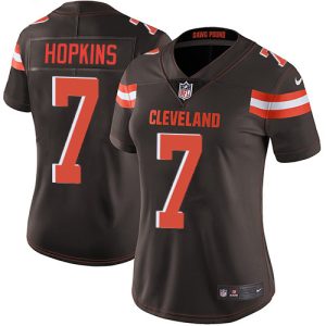 browns #7 dustin hopkins brown team color women's stitched nfl vapor untouchable limited wholesale jersey