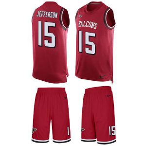 elite Falcons #15 Van Jefferson Red Team Color Men's Stitched NFL Limited Tank Top Suit Jersey