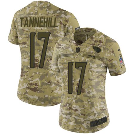 wholesale Titans #17 Ryan Tannehill Camo Women's Stitched NFL Limited 2018 Salute To Service Jersey