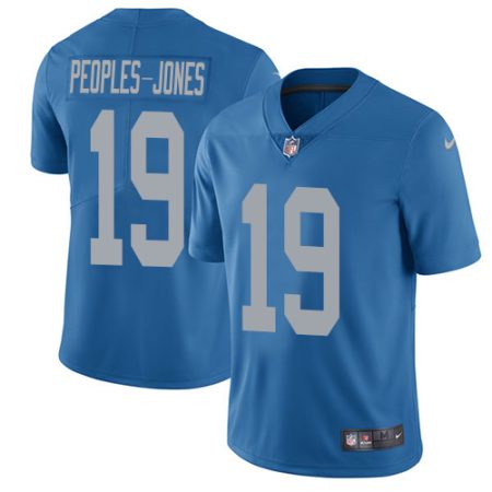 lions #19 donovan peoples-jones blue throwback youth stitched nfl vapor untouchable limited wholesale jersey