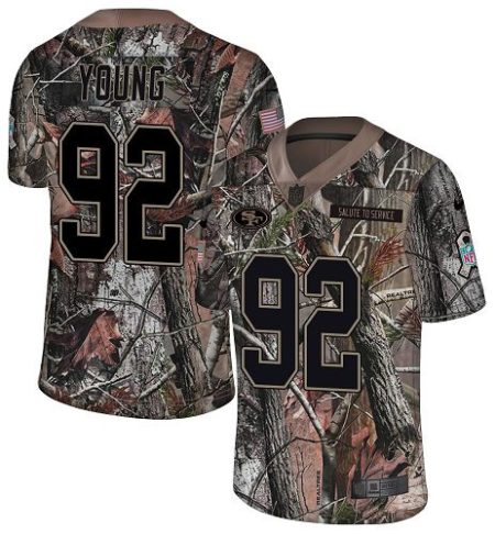 49ers #92 Chase Young Camo Youth Stitched NFL Limited Rush Realtree Jersey