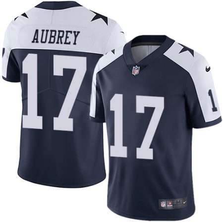 cheap Cowboys #17 Brandon Aubrey Navy Blue Thanksgiving Men's Stitched NFL Vapor Untouchable Limited Throwback Jersey