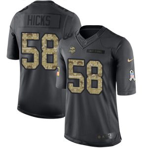 elite Vikings #58 Jordan Hicks Black Men's Stitched NFL Limited 2016 Salute to Service Jersey