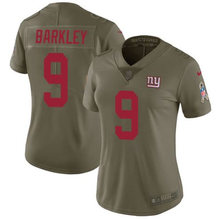 wholesale Giants #9 Matt Barkley Olive Women's Stitched NFL Limited 2017 Salute To Service Jersey