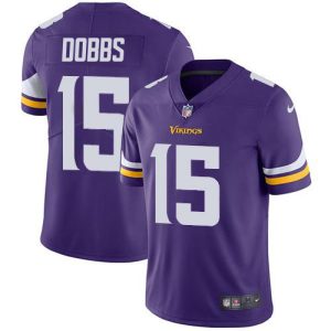 vikings #15 josh dobbs purple team color men's stitched nfl vapor untouchable limited elite jersey