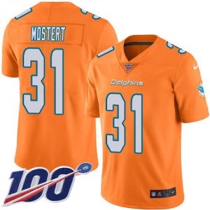 cheap Dolphins #31 Raheem Mostert Orange Youth Stitched NFL Limited Rush 100th Season Jersey