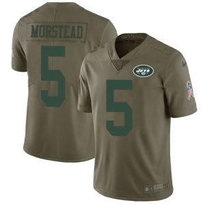 Jets #5 Thomas Morstead Olive Youth Stitched NFL Limited 2017 Salute To Service Jersey