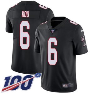 cheap Falcons #6 Younghoe Koo Black Alternate Stitched Youth NFL 100th Season Vapor Untouchable Limited Jersey