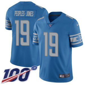 lions #19 donovan peoples-jones blue team color youth stitched nfl 100th season vapor untouchable limited cheap jersey