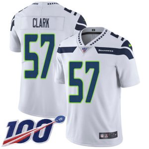 Seahawks #57 Frank Clark White Men's Stitched NFL 100th Season Vapor Untouchable Limited Jersey