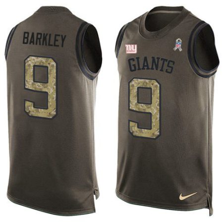 wholesale Giants #9 Matt Barkley Green Men's Stitched NFL Limited Salute To Service Tank Top Jersey