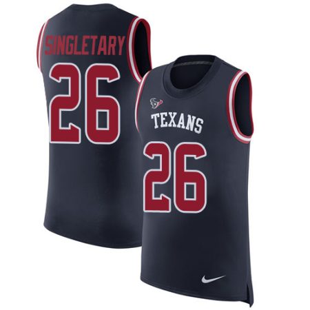 texans #26 devin singletary navy blue team color men's stitched nfl limited rush tank top cheap jersey