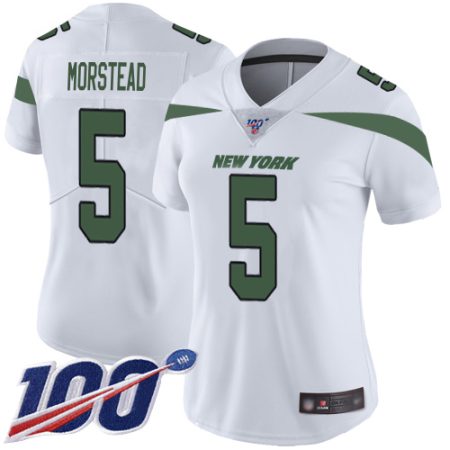 cheap Jets #5 Thomas Morstead White Women's Stitched NFL 100th Season Vapor Limited Jersey