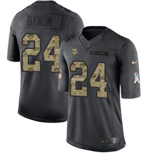 Vikings #24 Camryn Bynum Black Men's Stitched NFL Limited 2016 Salute To Service Jersey