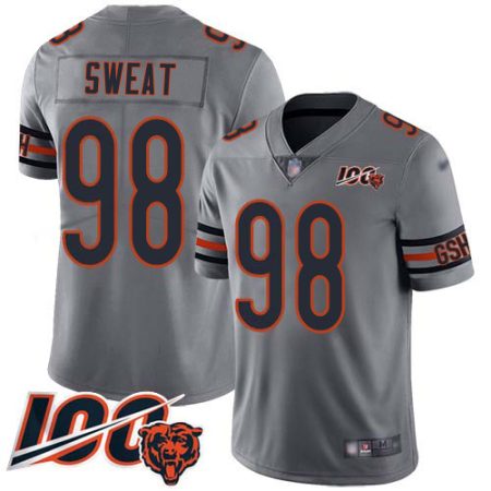 Bears #98 Montez Sweat Silver Youth Stitched NFL Limited Inverted Legend 100th Season Jersey