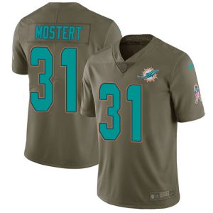 Dolphins #31 Raheem Mostert Olive Men's Stitched NFL Limited 2017 Salute to Service Jersey