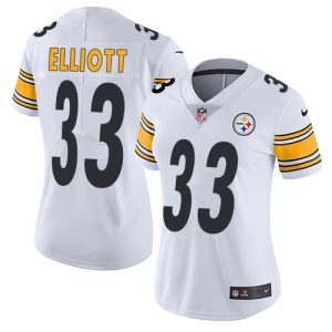 cheap Steelers #33 Jalen Elliott White Women's Stitched NFL Vapor Untouchable Limited Jersey