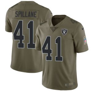 elite Raiders #41 Robert Spillane Olive Youth Stitched NFL Limited 2017 Salute To Service Jersey