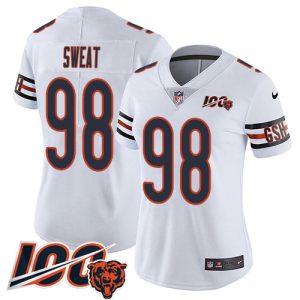 cheap Bears #98 Montez Sweat White Alternate Women's Stitched NFL Vapor Untouchable Limited 100th Season Jersey