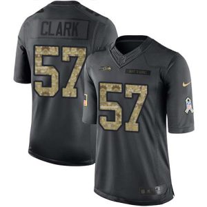 Seahawks #57 Frank Clark Black Youth Stitched NFL Limited 2016 Salute to Service Jersey