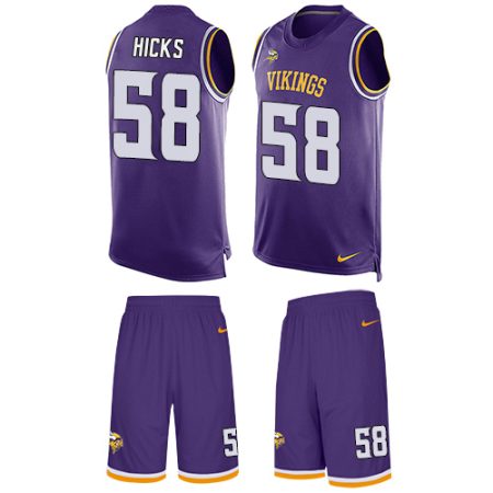 vikings #58 jordan hicks purple team color men's stitched nfl limited tank top suit wholesale jersey