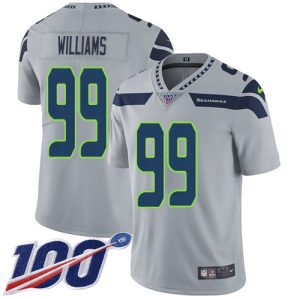 cheap Seahawks #99 Leonard Williams Grey Alternate Youth Stitched NFL 100th Season Vapor Untouchable Limited Jersey