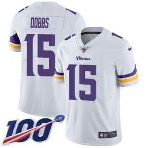 vikings #15 josh dobbs white men's stitched nfl 100th season vapor untouchable limited cheap jersey