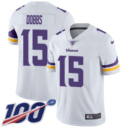 vikings #15 josh dobbs white men's stitched nfl 100th season vapor untouchable limited cheap jersey