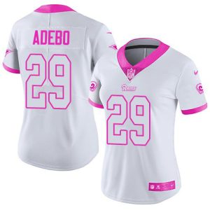 saints #29 paulson adebo white/pink women's stitched nfl limited rush fashion cheap jersey