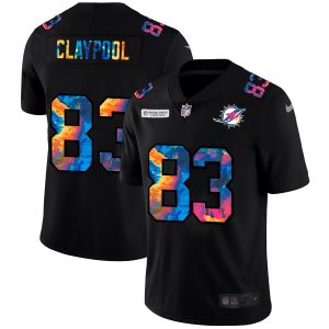 Miami Dolphins #83 Chase Claypool Men's Multi-Color Black 2020 NFL Crucial Catch Vapor Untouchable Limited Jersey