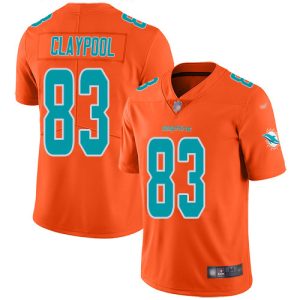 dolphins #83 chase claypool orange men's stitched nfl limited inverted legend cheap jersey