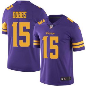 Vikings #15 Josh Dobbs Purple Youth Stitched NFL Limited Rush Jersey