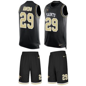 saints #29 paulson adebo black team color men's stitched nfl limited tank top suit elite jersey