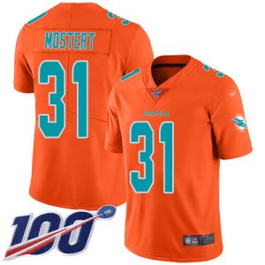 dolphins #31 raheem mostert orange youth stitched nfl limited inverted legend 100th season elite jersey