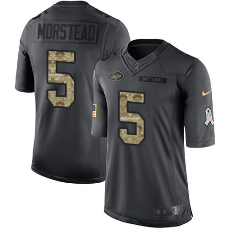 cheap Jets #5 Thomas Morstead Black Youth Stitched NFL Limited 2016 Salute to Service Jersey