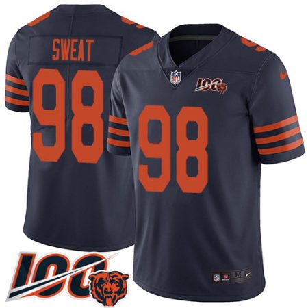 Bears #98 Montez Sweat Navy Blue Alternate Men's Stitched NFL 100th Season Vapor Limited Jersey